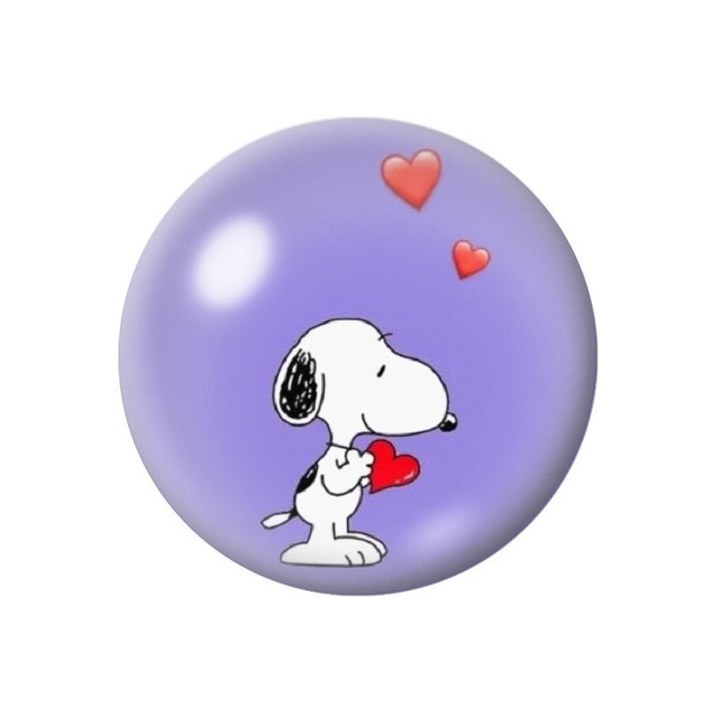 Cabochon en Verre Illustré Snoopy Coeurs Amour St Valentin 12 à 25mm