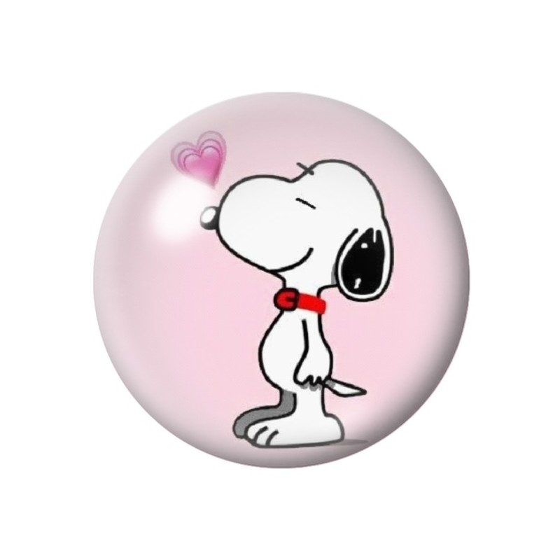 Cabochon en Verre Illustré Snoopy Coeurs Amour St Valentin 12 à 25mm