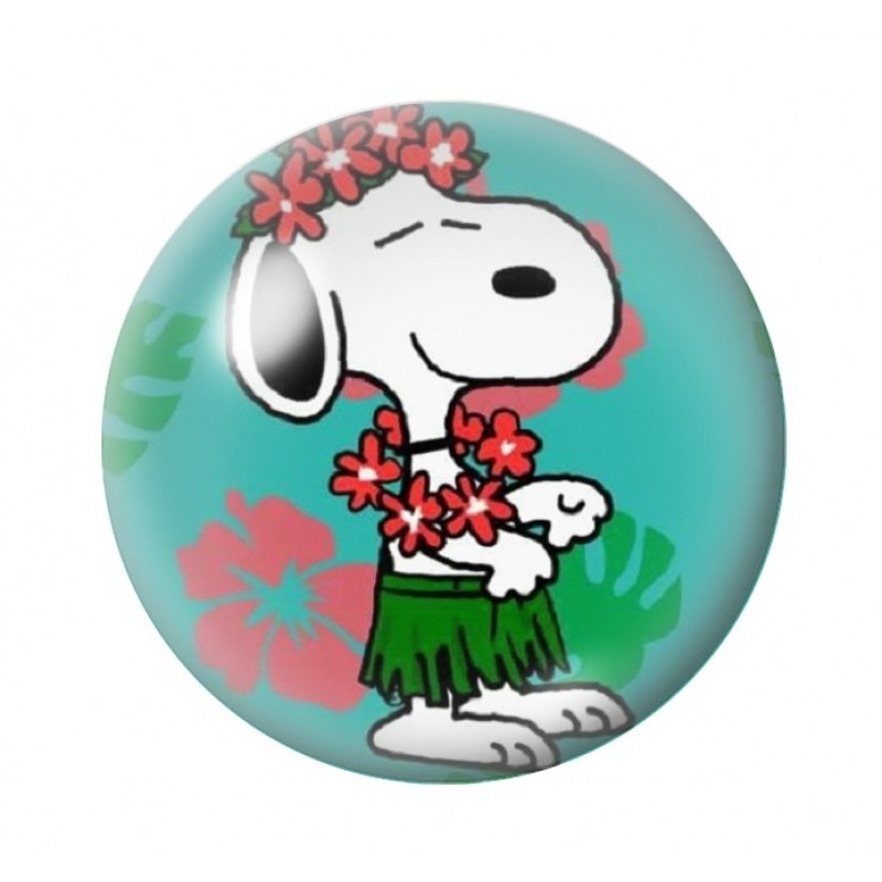Cabochon en Verre Illustré Snoopy 12 à 25mm