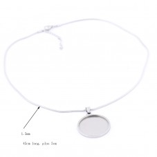 Collier pour Cabochon 20 ou 25mm Chaîne Serpent 1,5mm en Acier Inoxydable - 45cm Long