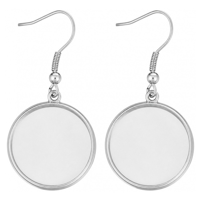1 Paire de Supports Boucles d'Oreilles en Acier Inoxydable Argenté pour Cabochon 20mm