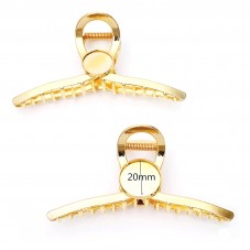 Support en Métal Pince à Cheveux Barrette Dorée pour Cabochon 20mm pour la Création de Bijoux Fantaisie - DIY
