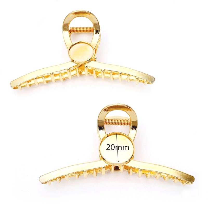 Support Pince à Cheveux Barrette Dorée pour Cabochon 20mm