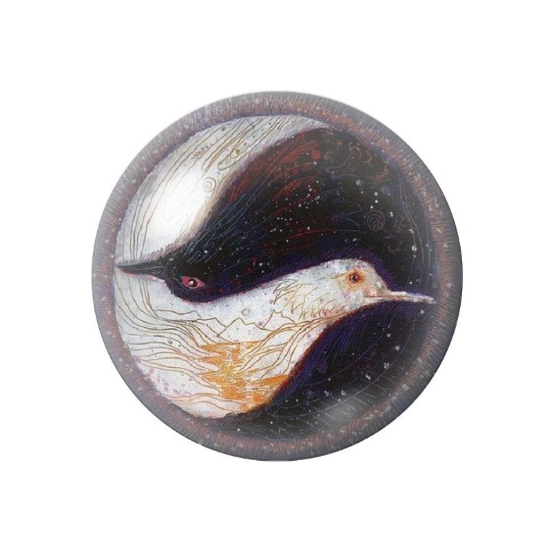Cabochon en Verre Illustré Yin Yang 12 à 25mm