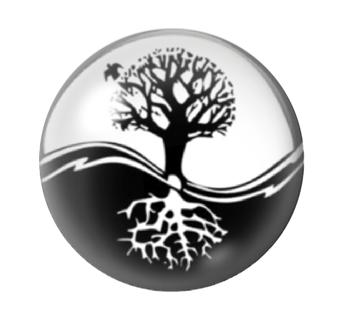 Cabochon en Verre Illustré Yin Yang Arbres Noir et Blanc 12 à 25mm