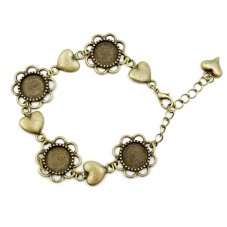 Support Bracelet Bronze pour Cabochon 12mm pour la Création de Bijoux Fantaisie - DIY