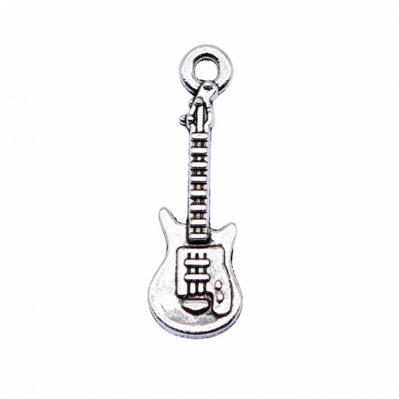 4 Breloques Guitare Électrique Musique 24x7mm
