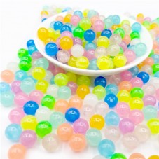 100 Perles Rondes Colorées Fluorescentes Phosphorescentes 8mm "Brillent dans le noir"