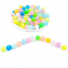 100 Perles Rondes Colorées Fluorescentes Phosphorescentes 8mm "Brillent dans le noir"