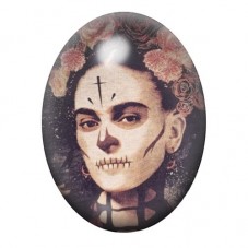 Cabochon en Verre Illustré Frida Khalo 13x18, 18x25 ou 30x40mm pour la création de bijoux fantaisie - DIY