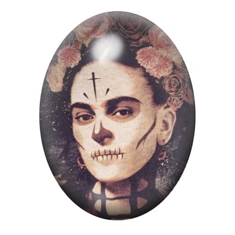 Cabochon en Verre Illustré Frida Khalo 13x18, 18x25 ou 30x40mm
