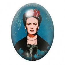 Cabochon en Verre Illustré Frida Khalo 13x18, 18x25 ou 30x40mm pour la création de bijoux fantaisie - DIY
