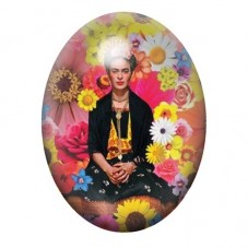 Cabochon en Verre Illustré Frida Khalo 13x18, 18x25 ou 30x40mm pour la création de bijoux fantaisie - DIY