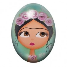 Cabochon en Verre Illustré Frida Khalo 13x18, 18x25 ou 30x40mm pour la création de bijoux fantaisie - DIY