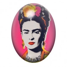 Cabochon en Verre Illustré Frida Khalo 13x18, 18x25 ou 30x40mm pour la création de bijoux fantaisie - DIY