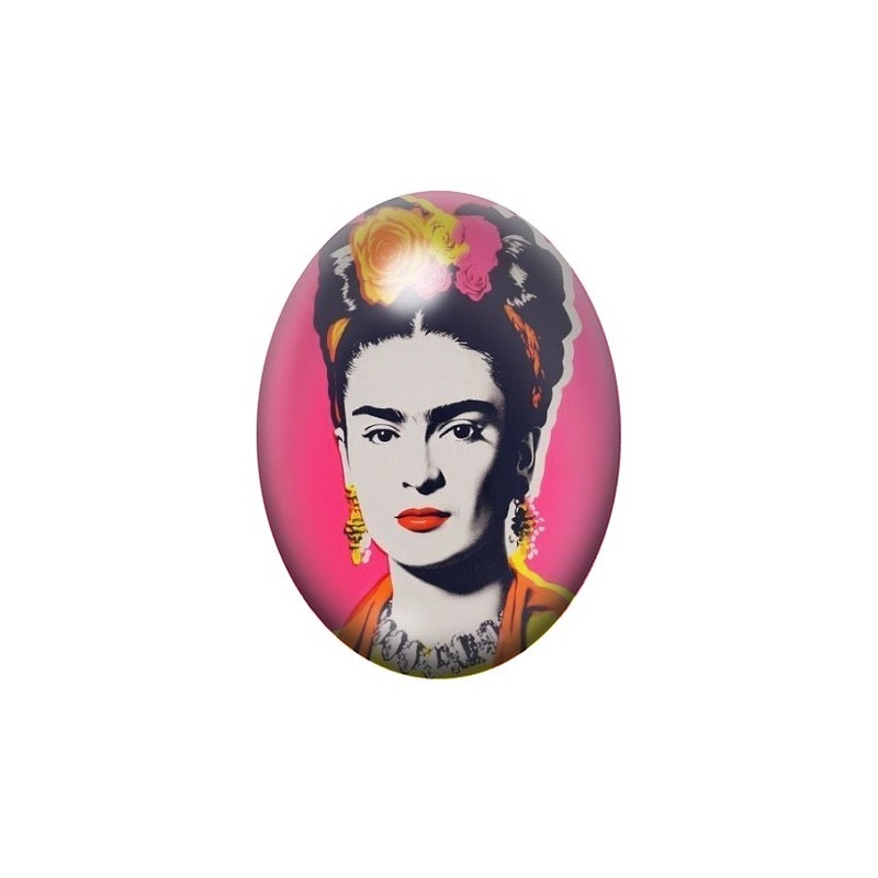 Cabochon en Verre Illustré Frida Khalo 13x18, 18x25 ou 30x40mm