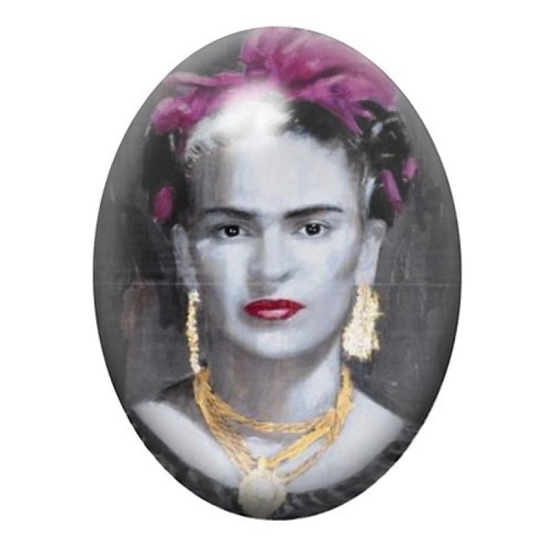 Cabochon en Verre Illustré Frida Khalo 13x18, 18x25 ou 30x40mm