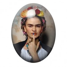Cabochon en Verre Illustré Frida Khalo 13x18, 18x25 ou 30x40mm pour la création de bijoux fantaisie - DIY