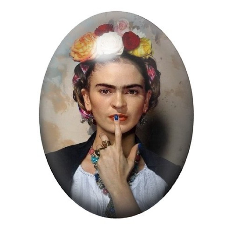 Cabochon en Verre Illustré Frida Khalo 13x18, 18x25 ou 30x40mm