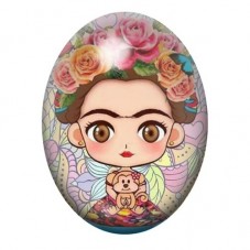 Cabochon en Verre Illustré Frida Khalo 13x18, 18x25 ou 30x40mm pour la création de bijoux fantaisie - DIY