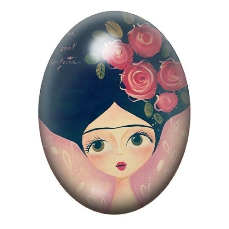 Cabochon en Verre Illustré Frida Khalo 13x18, 18x25 ou 30x40mm