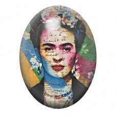 Cabochon en Verre Illustré Frida Khalo 13x18, 18x25 ou 30x40mm pour la création de bijoux fantaisie - DIY