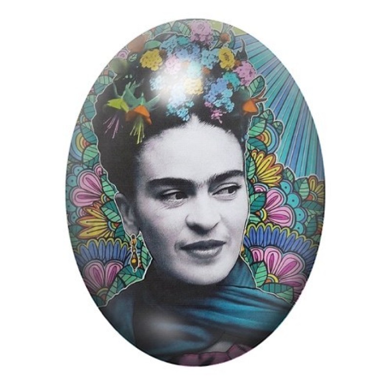 Cabochon en Verre Illustré Frida Khalo 13x18, 18x25 ou 30x40mm