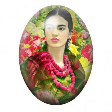 Cabochon en Verre Illustré Frida Khalo 13x18, 18x25 ou 30x40mm pour la création de bijoux fantaisie - DIY