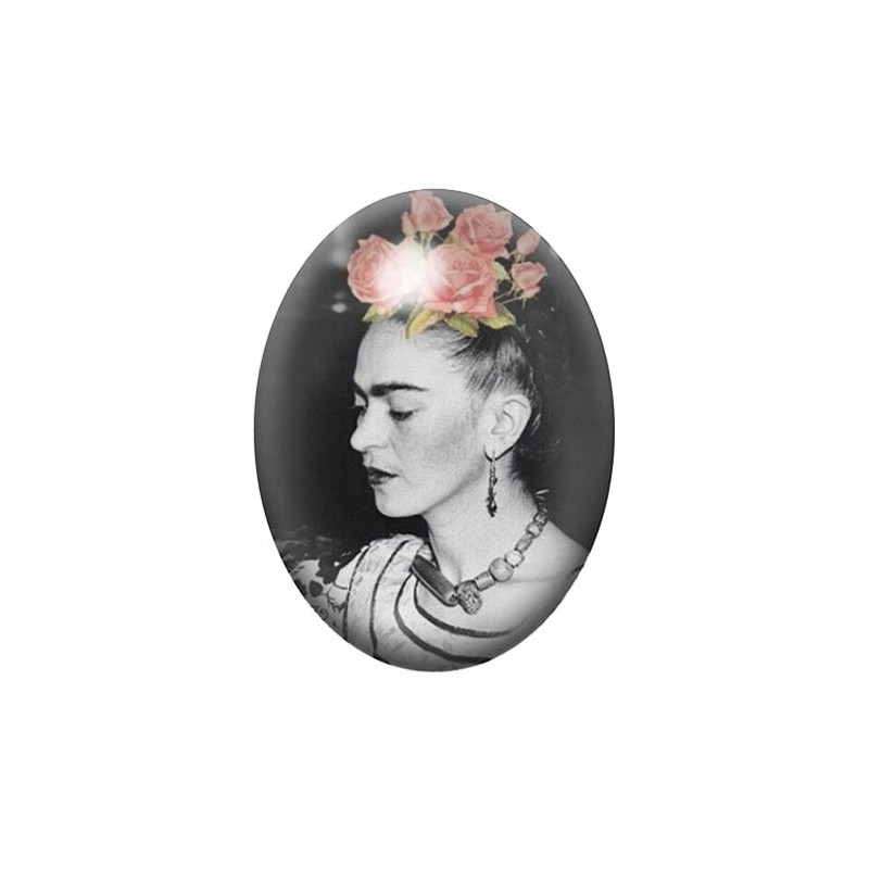 Cabochon en Verre Illustré Frida Khalo 13x18, 18x25 ou 30x40mm