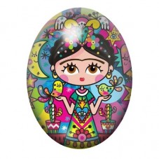 Cabochon en Verre Illustré Frida Khalo 13x18, 18x25 ou 30x40mm pour la création de bijoux fantaisie - DIY