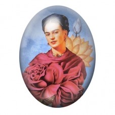 Cabochon en Verre Illustré Frida Khalo 13x18, 18x25 ou 30x40mm pour la création de bijoux fantaisie - DIY