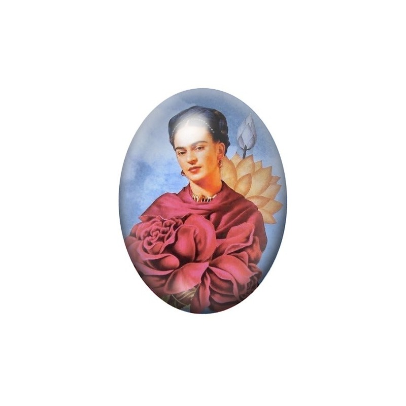 Cabochon en Verre Illustré Frida Khalo 13x18, 18x25 ou 30x40mm