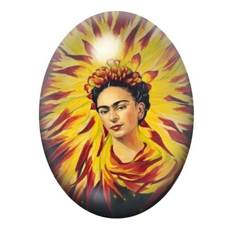 Cabochon en Verre Illustré Frida Khalo 13x18, 18x25 ou 30x40mm