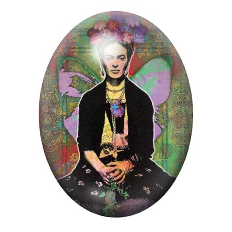 Cabochon en Verre Illustré Frida Khalo 13x18, 18x25 ou 30x40mm