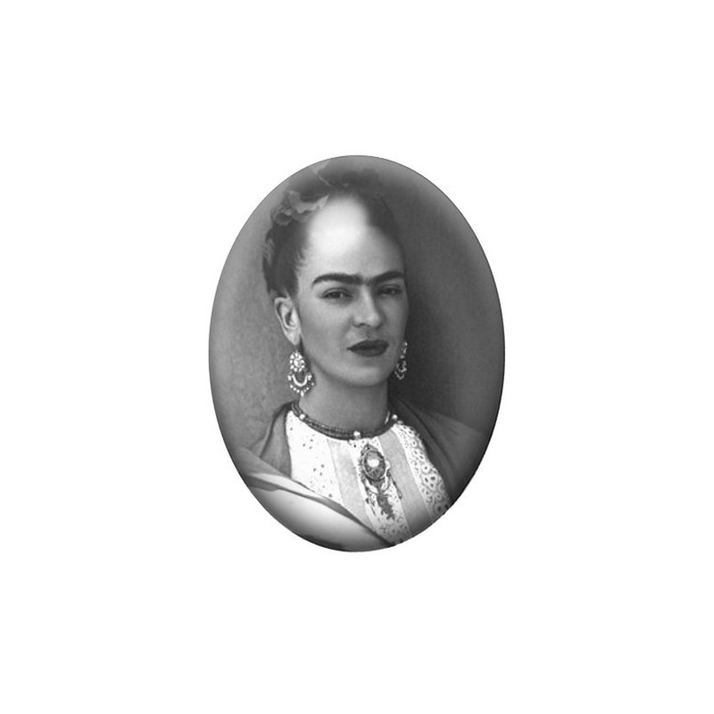 Cabochon en Verre Illustré Frida Khalo 13x18, 18x25 ou 30x40mm