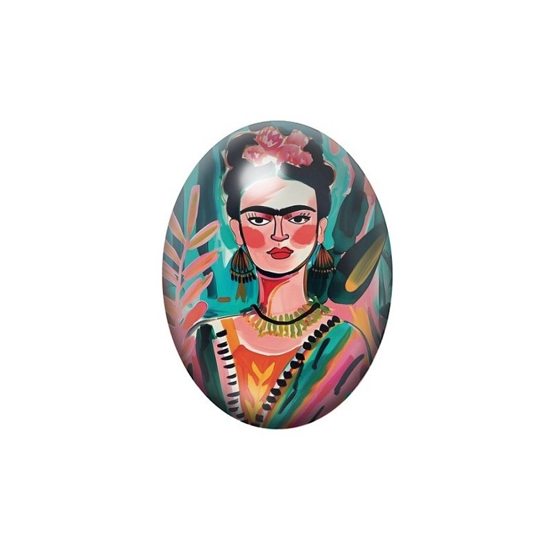 Cabochon en Verre Illustré Frida Khalo 13x18, 18x25 ou 30x40mm