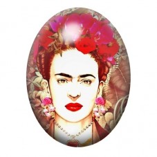 Cabochon en Verre Illustré Frida Khalo 13x18, 18x25 ou 30x40mm pour la création de bijoux fantaisie - DIY