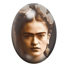 Cabochon en Verre Illustré Frida Khalo 13x18, 18x25 ou 30x40mm pour la création de bijoux fantaisie - DIY