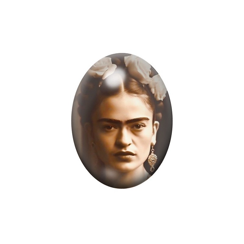 Cabochon en Verre Illustré Frida Khalo 13x18, 18x25 ou 30x40mm