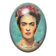 Cabochon en Verre Illustré Frida Khalo 13x18, 18x25 ou 30x40mm pour la création de bijoux fantaisie - DIY