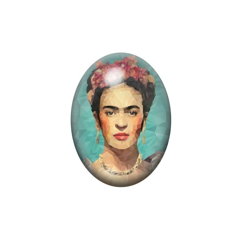 Cabochon en Verre Illustré Frida Khalo 13x18, 18x25 ou 30x40mm