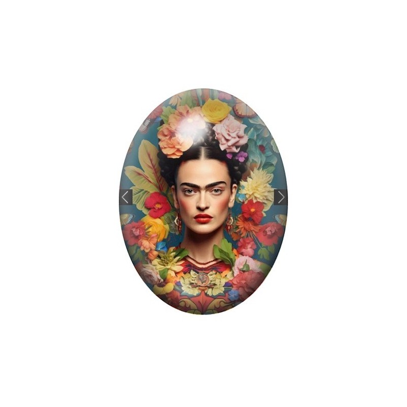 Cabochon en Verre Illustré Frida Khalo 13x18, 18x25 ou 30x40mm