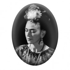 Cabochon en Verre Illustré Frida Khalo 13x18, 18x25 ou 30x40mm pour la création de bijoux fantaisie - DIY