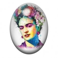 Cabochon en Verre Illustré Frida Khalo 13x18, 18x25 ou 30x40mm pour la création de bijoux fantaisie - DIY