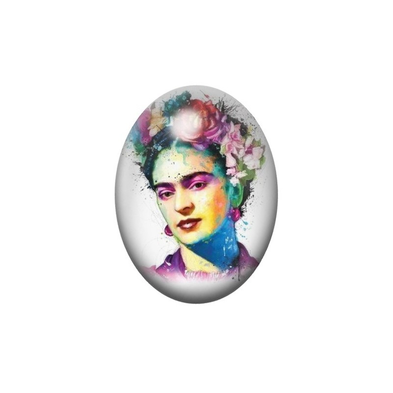 Cabochon en Verre Illustré Frida Khalo 13x18, 18x25 ou 30x40mm
