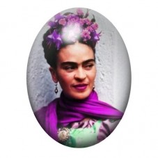 Cabochon en Verre Illustré Frida Khalo 13x18, 18x25 ou 30x40mm pour la création de bijoux fantaisie - DIY