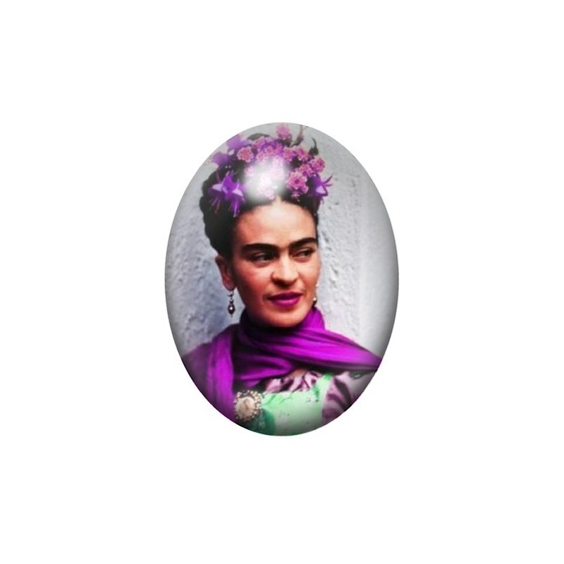 Cabochon en Verre Illustré Frida Khalo 13x18, 18x25 ou 30x40mm