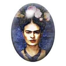 Cabochon en Verre Illustré Frida Khalo 13x18, 18x25 ou 30x40mm pour la création de bijoux fantaisie - DIY