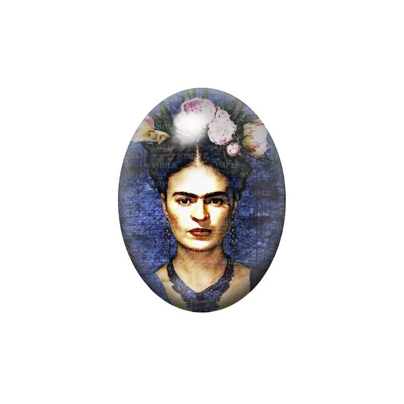 Cabochon en Verre Illustré Frida Khalo 13x18, 18x25 ou 30x40mm