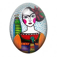 Cabochon en Verre Illustré Frida Khalo 13x18, 18x25 ou 30x40mm pour la création de bijoux fantaisie - DIY